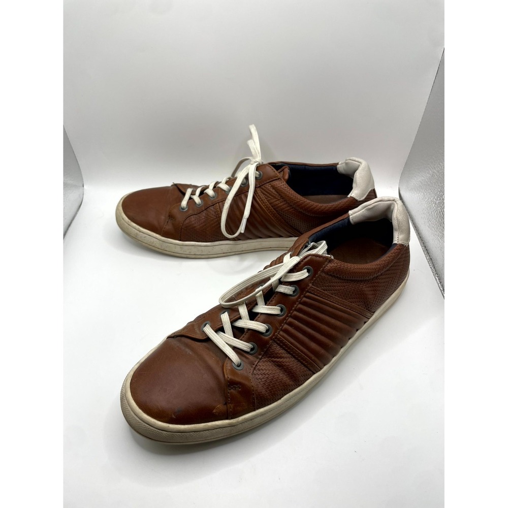 ALDO Sneakers Mens US 9 Brown Leather Round Toe Low Top Lace Up Lifestyle Shoes